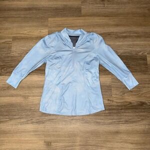 Lucky in Love Tennis‎ Top Womens S Blue Quarter Zip Athletic Golf